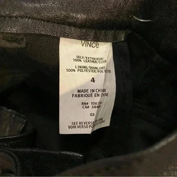 Vince Black Leather Jeans - Picture 6 of 12